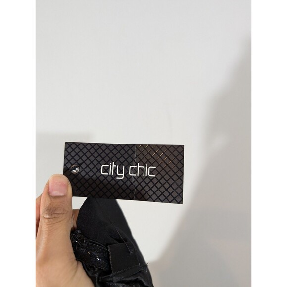 City Chic Women Black Sleeveless Ruffle Party Dress XL Cocktail Club Luxe Sexy - Picture 6 of 9